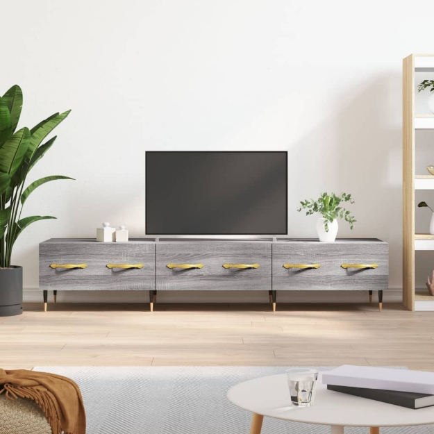 Mobile Porta TV Grigio Sonoma 150x36x30 cm in Legno Multistrato