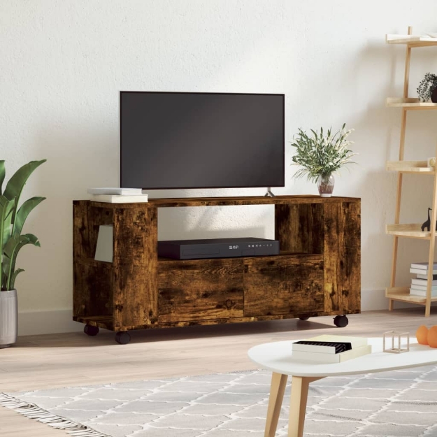 Mobile TV Rovere Fumo 102x34,5x43 cm in Legno Multistrato