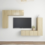 Set Porta TV 4 pz Rovere Sonoma in Truciolato