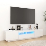 Mobile Porta TV con Luci LED Bianco Lucido 180x35x40 cm