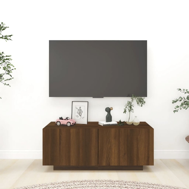 Mobile TV Rovere Marrone 100x35x40 cm in Legno Multistrato