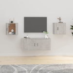 Mobili Porta TV a Parete 2 pz Grigio Cemento 40x34,5x40 cm