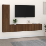 Set Mobili Porta TV 4 pz Rovere Marrone in Legno Multistrato