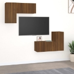 Set Mobili Porta TV 4 pz Rovere Marrone in Legno Multistrato