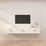 Mobili Porta TV a Parete 3 pz Bianco 80x34,5x40 cm