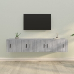 Set di Mobili Porta TV 4 pz Grigio Sonoma in Legno Multistrato