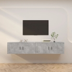 Mobili Porta TV a Parete 2 pz Grigio Cemento 100x34,5x40 cm