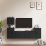 Set di Mobili Porta TV 5 pz Nero in Legno Multistrato