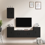 Set di Mobili Porta TV 5 pz Nero in Legno Multistrato