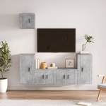 Set di Mobili Porta TV 5 pz Grigio Cemento in Legno Multistrato