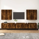 Set Mobili Porta TV 8 pz Rovere Fumo in Legno Multistrato