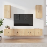 Set di Mobili Porta TV 6 pz Rovere Sonoma in Legno Multistrato