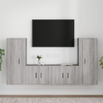 Set di Mobili Porta TV 4 pz Grigio Sonoma in Legno Multistrato