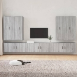 Set di Mobili Porta TV 7 pz Grigio Sonoma in Legno Multistrato