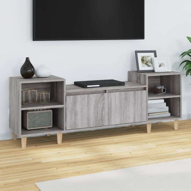 Mobile TV Grigio Sonoma 160x35x55 cm in Legno Multistrato