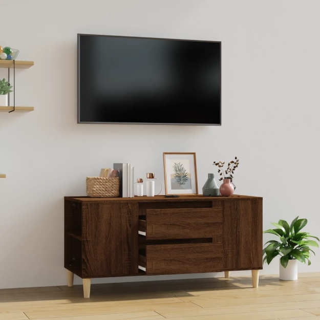 Mobile Porta TV Rovere Marrone 102x44,5x50 cm Legno Multistrato