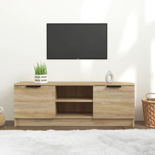 Mobile Porta TV Rovere Sonoma 102x35x36,5 cm Legno Multistrato