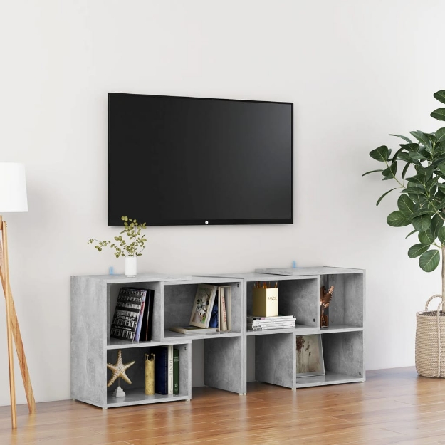 Mobile TV Grigio Cemento 104x30x52 cm in Truciolato