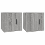 Mobili Porta TV a Parete 2 pz Grigio Sonoma 40x34,5x40 cm