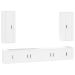 Set di Mobili Porta TV 6 pz Bianco in Legno Multistrato