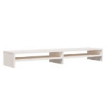 Supporto per Monitor Bianco 100x24x13 cm Legno Massello di Pino