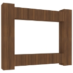 Set Mobili Porta TV 8pz Rovere Marrone in Legno Multistrato