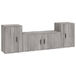 Set Mobili Porta TV 3 pz Grigio Sonoma in Legno Multistrato