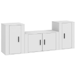 Set Mobili Porta TV 3 pz Bianco in Legno Multistrato