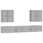 Set Mobili Porta TV 8pz Grigio Sonoma in Legno Multistrato