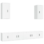 Set di Mobili Porta TV 6 pz Bianco in Legno Multistrato