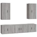 Set di Mobili Porta TV 5 pz Grigio Sonoma in Legno Multistrato