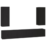 Set Mobili Porta TV 6 pz Nero in Legno Multistrato