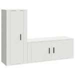 Set di Mobili Porta TV 2 pz Bianco in Legno Multistrato