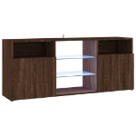 Mobile Porta TV con Luci LED Rovere Marrone 120x30x50 cm