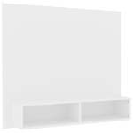 Mobile TV a Muro Bianco 102x23,5x90 cm in Legno Multistrato