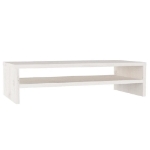 Supporto per Monitor Bianco 50x24x13 cm Legno Massello di Pino