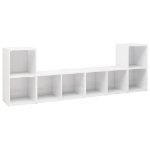 Mobili Porta TV 4 pz Bianco Lucido 72x35x36,5 cm in Truciolato