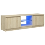 Mobile Porta TV con Luci LED Rovere Sonoma 120x30x35,5 cm