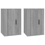 Mobili Porta TV a Parete 2 pz Grigio Sonoma 40x34,5x60 cm