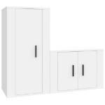 Set di Mobili Porta TV 2 pz Bianco in Legno Multistrato