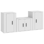 Set Mobili Porta TV 3 pz Bianco in Legno Multistrato