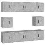 Set Mobili Porta TV 8pz Grigio Cemento in Legno Multistrato