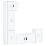 Set di Mobili Porta TV 5 pz Bianco in Legno Multistrato