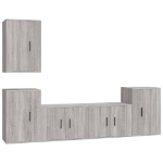 Set di Mobili Porta TV 5 pz Grigio Sonoma in Legno Multistrato