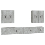 Set Mobili Porta TV 8pz Grigio Cemento in Legno Multistrato