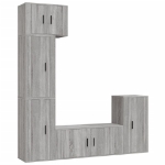 Set di Mobili Porta TV 5 pz Grigio Sonoma in Legno Multistrato