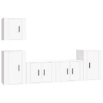 Set di Mobili Porta TV 5 pz Bianco in Legno Multistrato