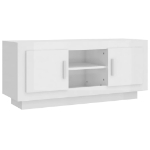 Mobile Porta TV Bianco Lucido 102x35x45 cm in Legno Multistrato