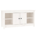 Mobile Porta TV Bianco 103x36,5x52 cm in Legno Massello di Pino