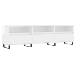 Mobile Porta TV Bianco Lucido 150x30x44,5 cm Legno Multistrato